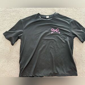 SHEIN Black Tee with Pink Accent
